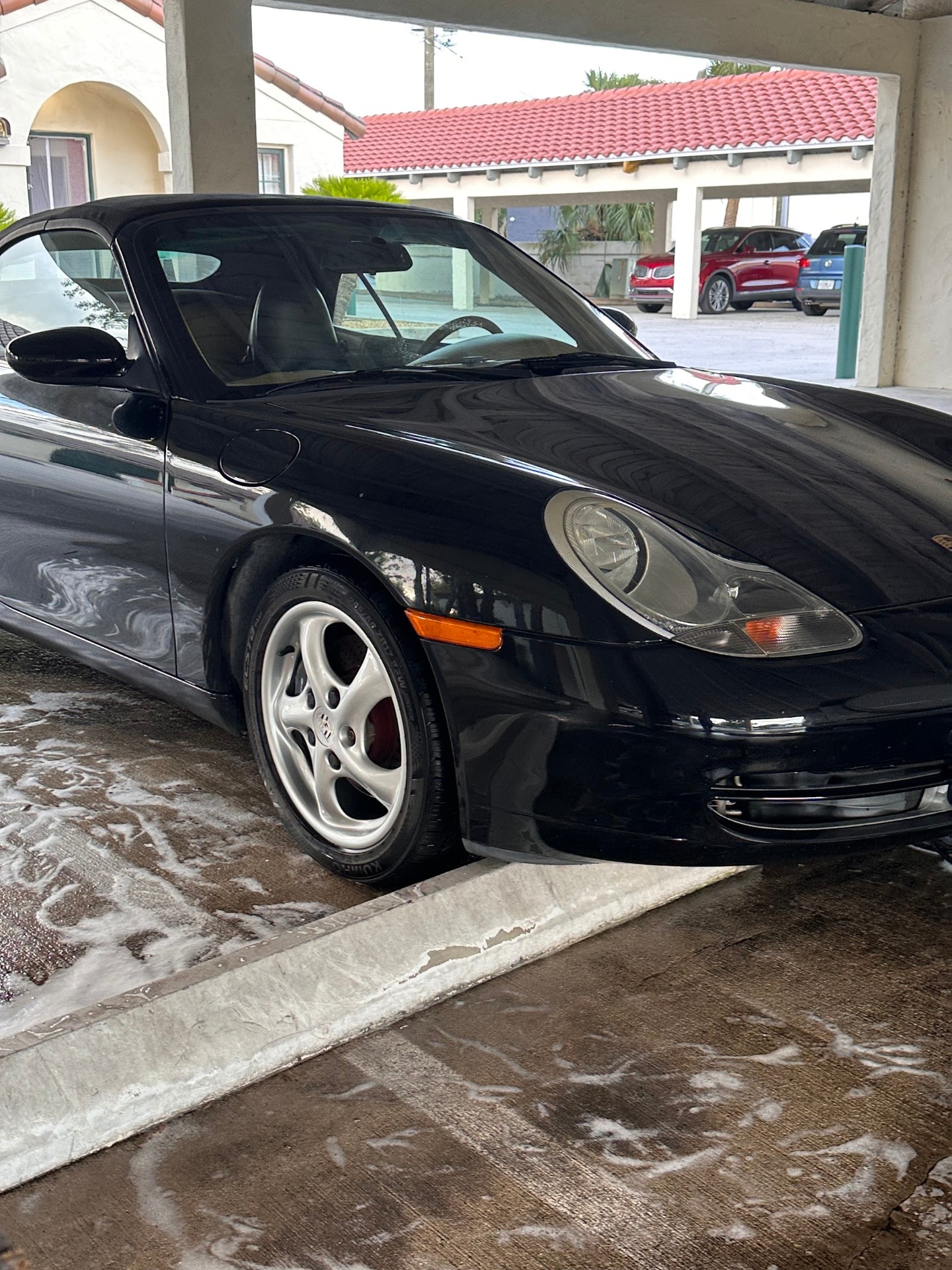 Side profile of detailed black Porsche 911